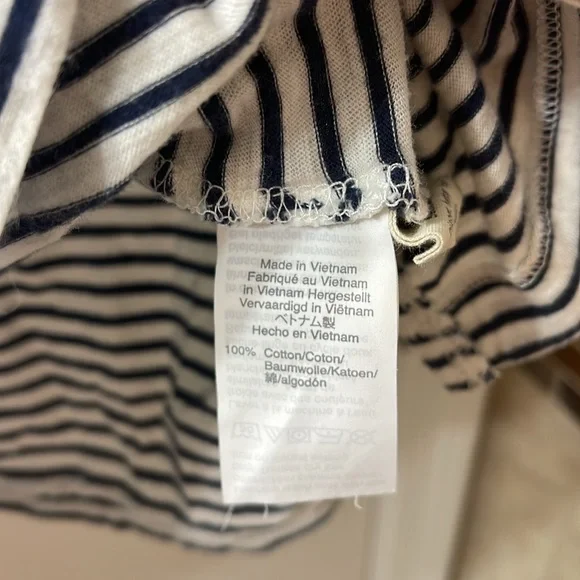 Madewell 100% cotton tank top. White with horizontal navy stripes. Size XL - Picture 5 of 8